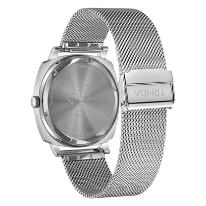 Trnda Men's Stainless Steel Watch, Blue Dial | Trn-Sq45-Sl-3