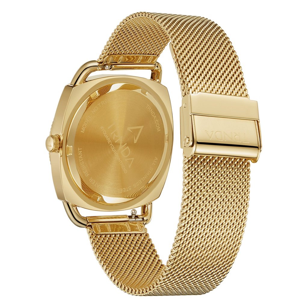 Trnda Women's Gold Stainless Steel Watch, Silver Dial | Trn-W35g-3