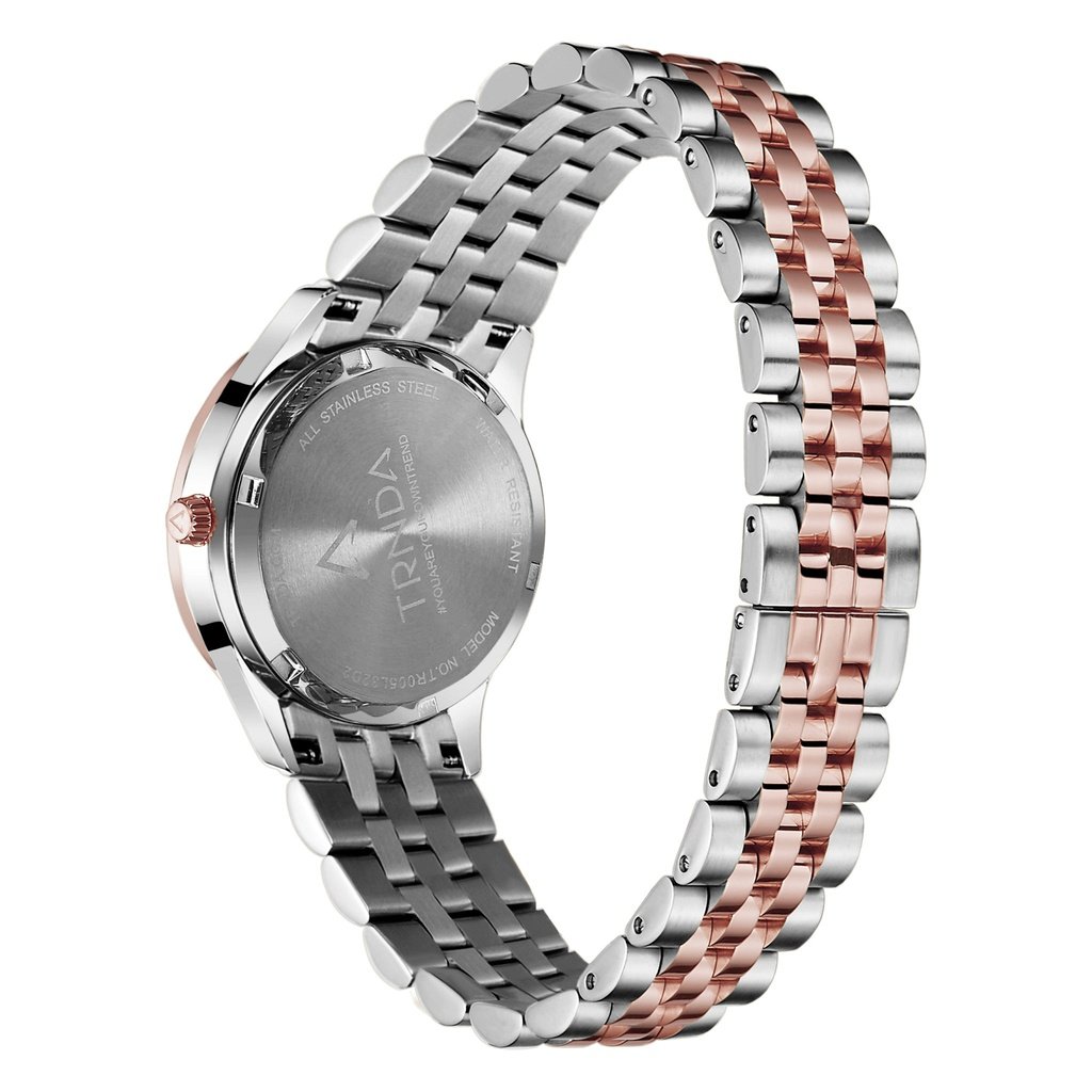 Trnda Women's Stainless Steel Watch, Silver & Rose Gold | Trnda-32mm-3