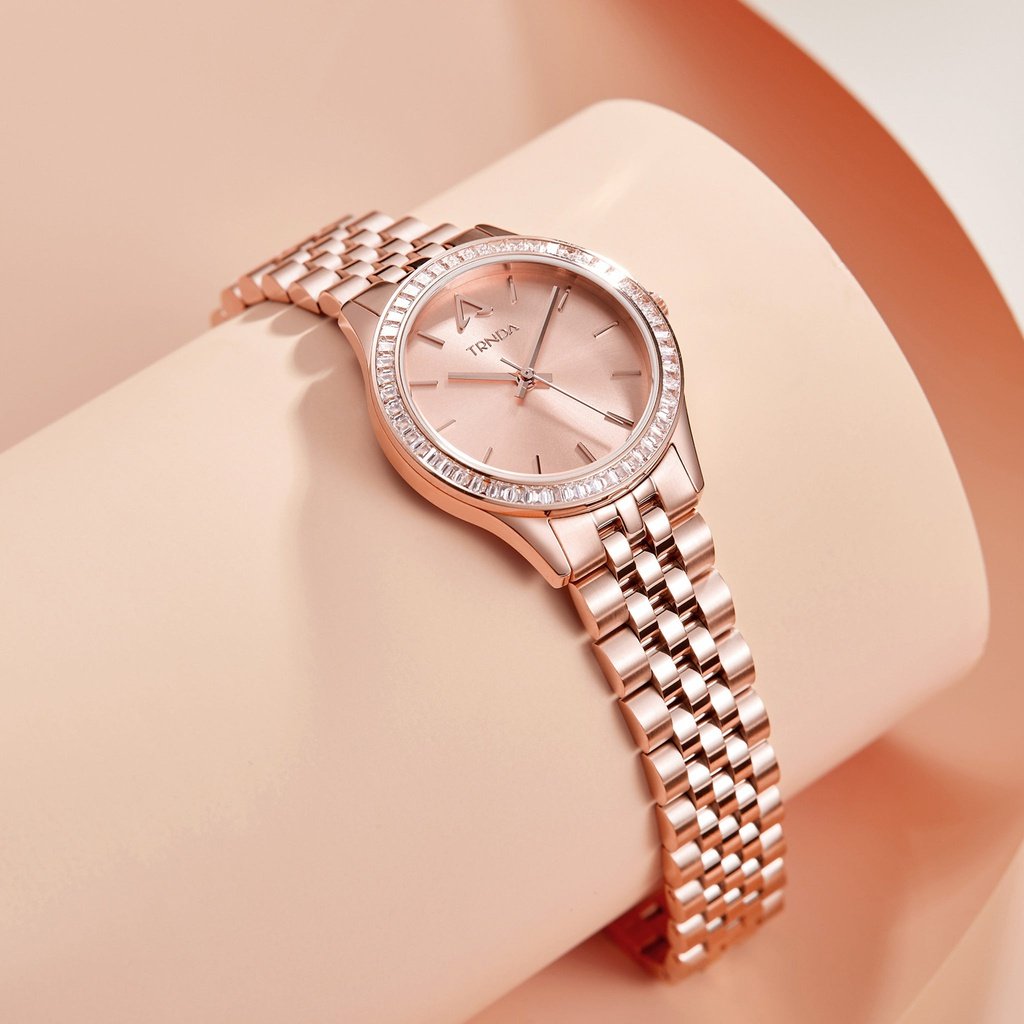 Trnda Women's Rose Gold Stainless Steel Watch, Round Dial | Tr32rg-4