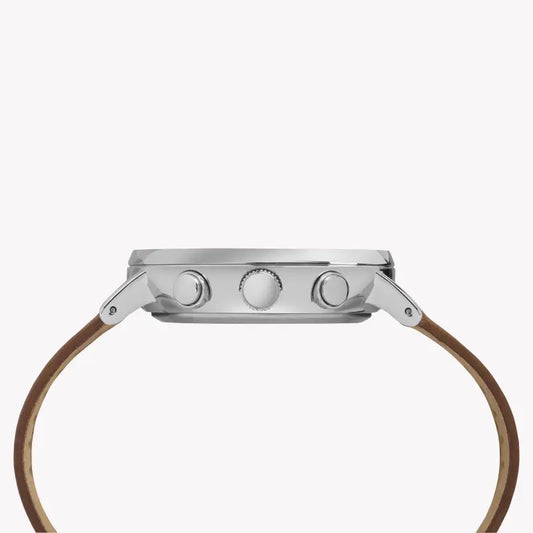 Timex Men's Brass Watch, Tan Leather, White Dial | Tw2r26700-1