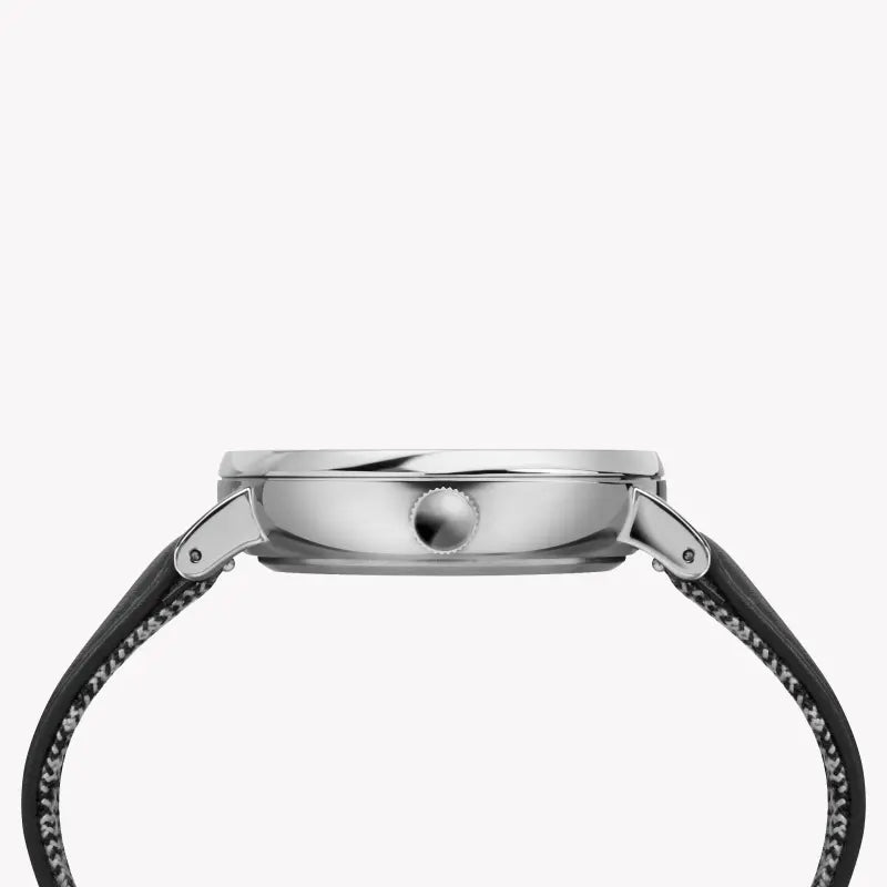 Timex Men's Black Leather Watch, White Dial | Tw2r38000-1