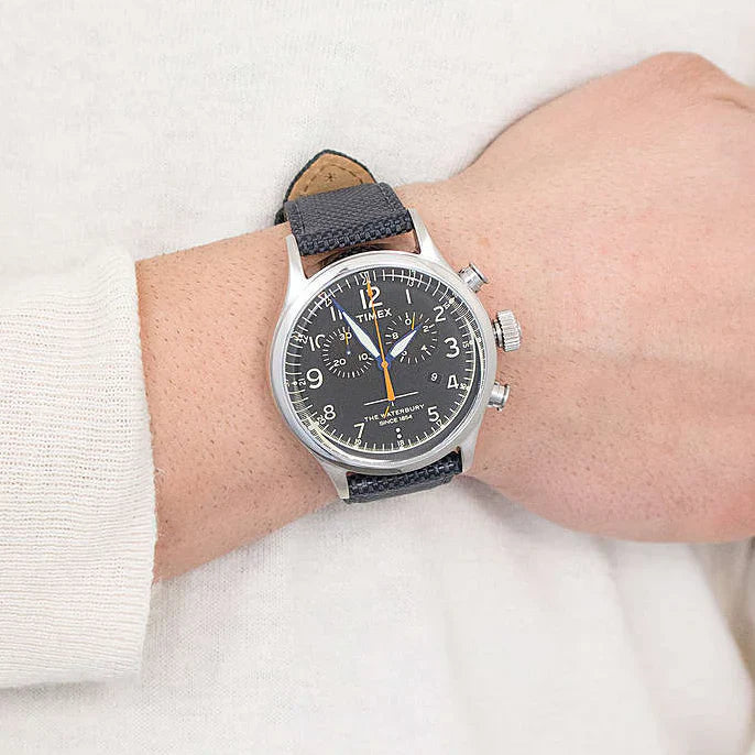 Timex Men's Black Fabric Watch, Silver Case | Tw2r38200-3