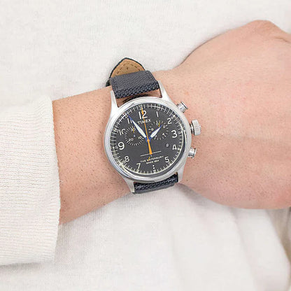Timex Men's Black Fabric Watch, Silver Case | Tw2r38200-3