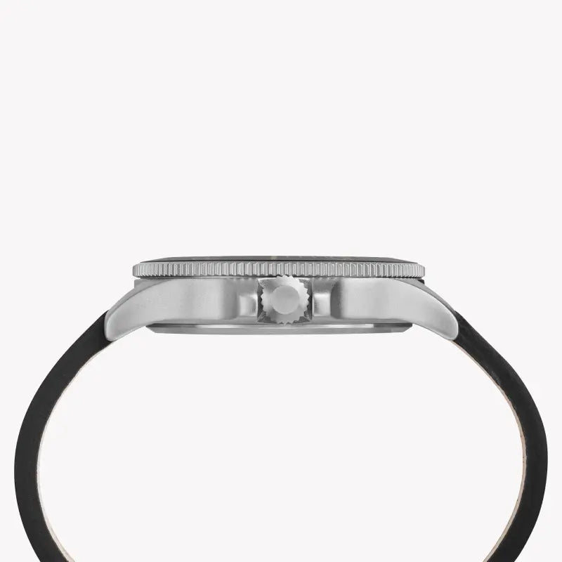 Timex Men's Black Leather Watch, Brass Case | Tw2r45800-1