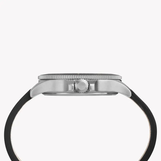 Timex Men's Black Leather Watch, Brass Case | Tw2r45800-1