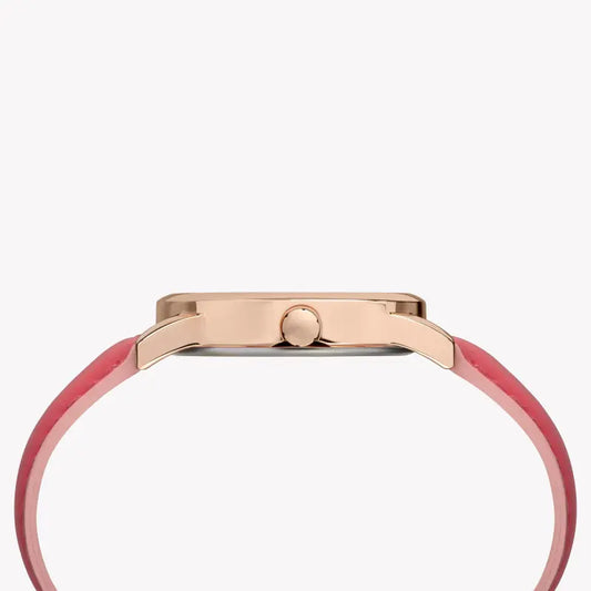Timex Women's Pink Leather Watch, Off White Dial | Tw2r62500-1