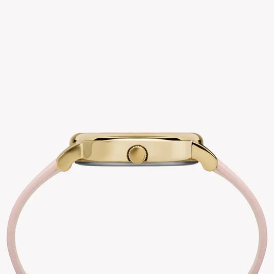 Timex Women's Pink Leather Watch, Brass Case | Tw2r66300-1