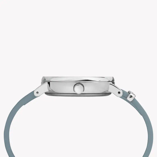 Timex Women's Blue Leather Watch, White Dial | Tw2r70300-1