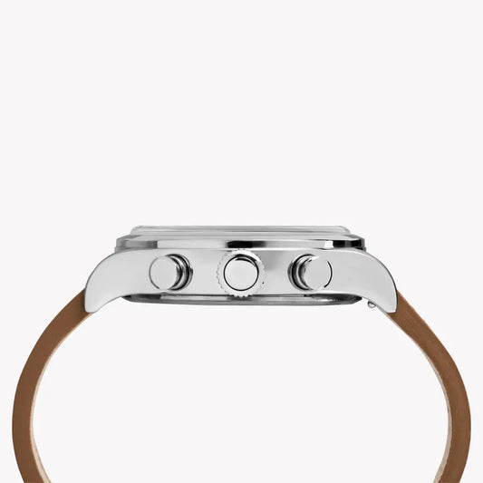 Timex Men's Stainless Steel Watch, Black Dial, Tan Leather | Tw2r70900-1