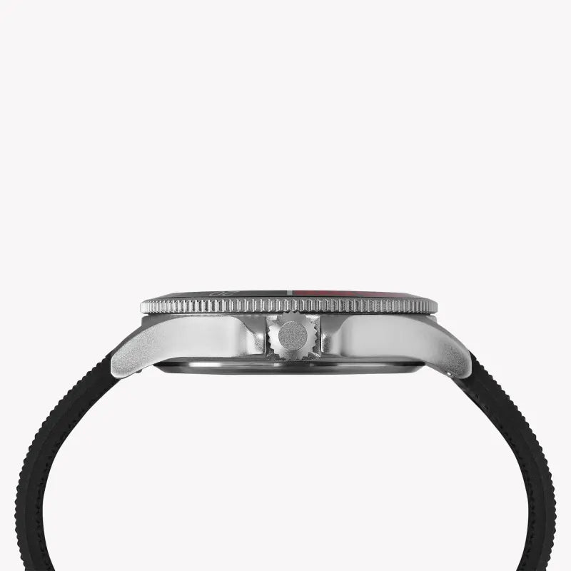 Timex Men's Black Silicone Watch, Brass Case | Tw2t30000-1