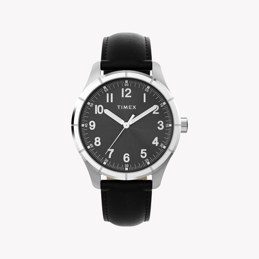 Mens Main Street Silver-tone Case & Black Strap Watch TW2Y16100-0