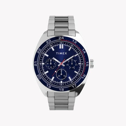 Mens Silver-Tone Case & Bracelet with Blue Dial TW2Y22700 | Stylish Watch-0