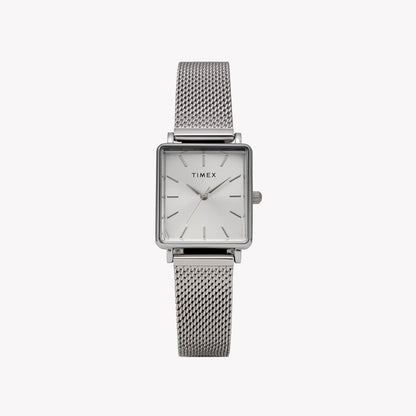 Transcend Rectangle Silver-tone Case & Bracelet with Silver Dial | TW2Y26300-0