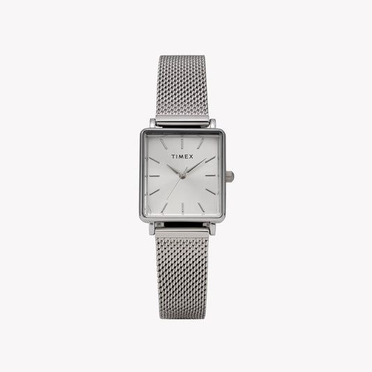 Transcend Rectangle Silver-tone Case & Bracelet with Silver Dial | TW2Y26300-0