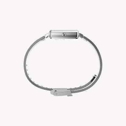 Transcend Rectangle Silver-tone Case & Bracelet with Silver Dial | TW2Y26300-1