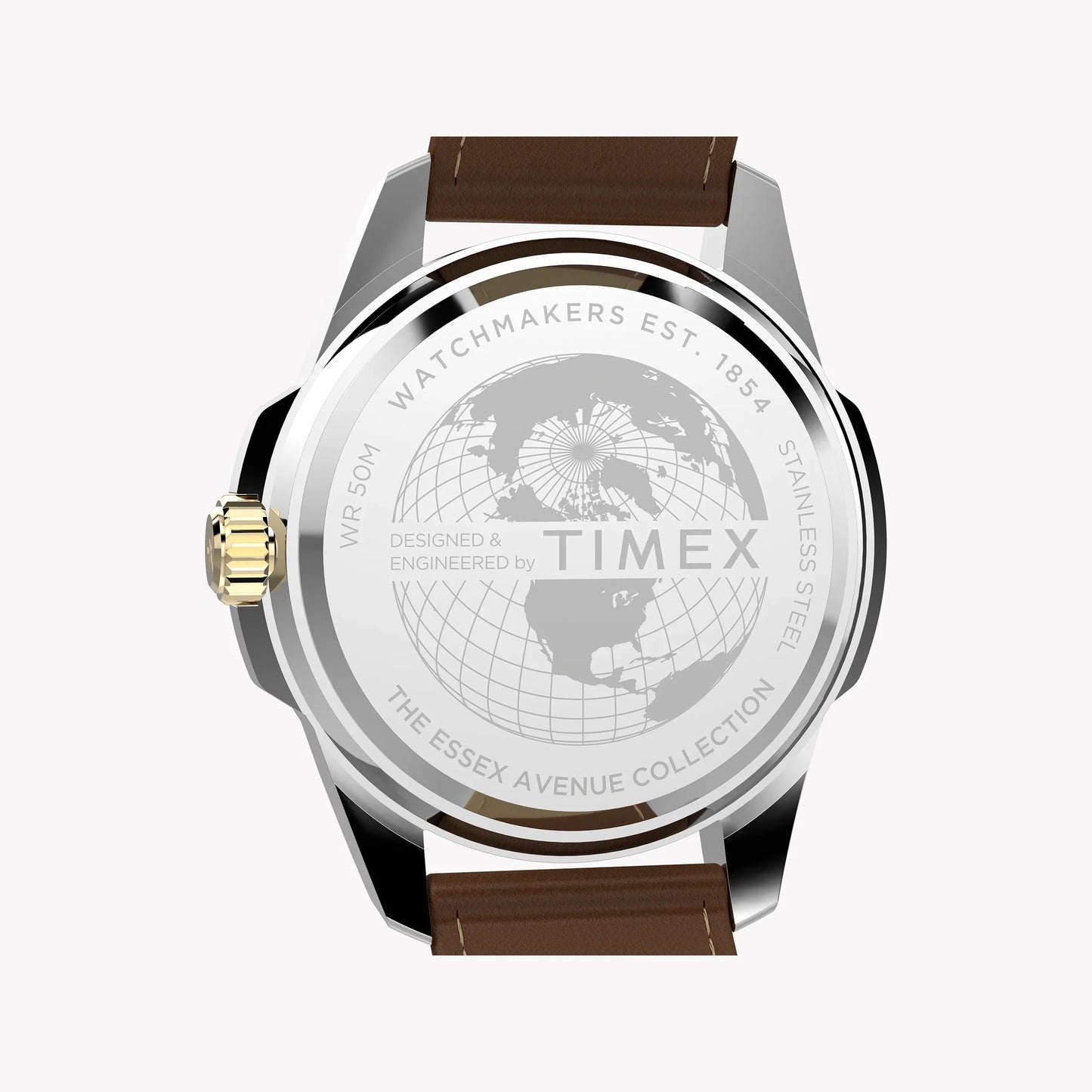 Essex 3-Hand Strap Blue Dial Brown Leather Watch | TW2Y38100-3