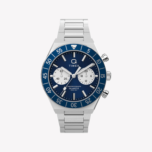 TIMEX Men's Stainless Steel Silver-Tone, Blue Dial | TW2Y55900-0