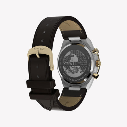 Timex Men's Silver-Tone Steel, Brown Leather | TW2Y56000-1