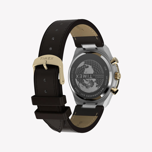 Timex Men's Silver-Tone Steel, Brown Leather | TW2Y56000-1