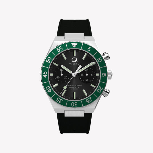 Timex Men's Silver-Tone SS, Black Silicone | TW2Y56100-0