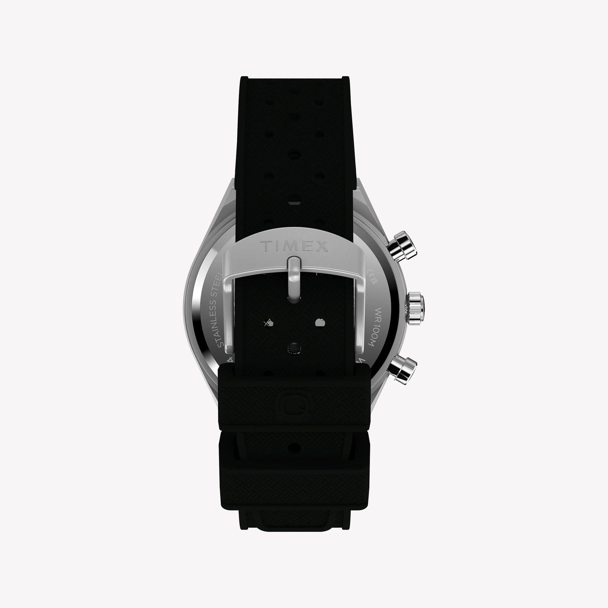 Timex Men's Silver-Tone SS, Black Silicone | TW2Y56100-2