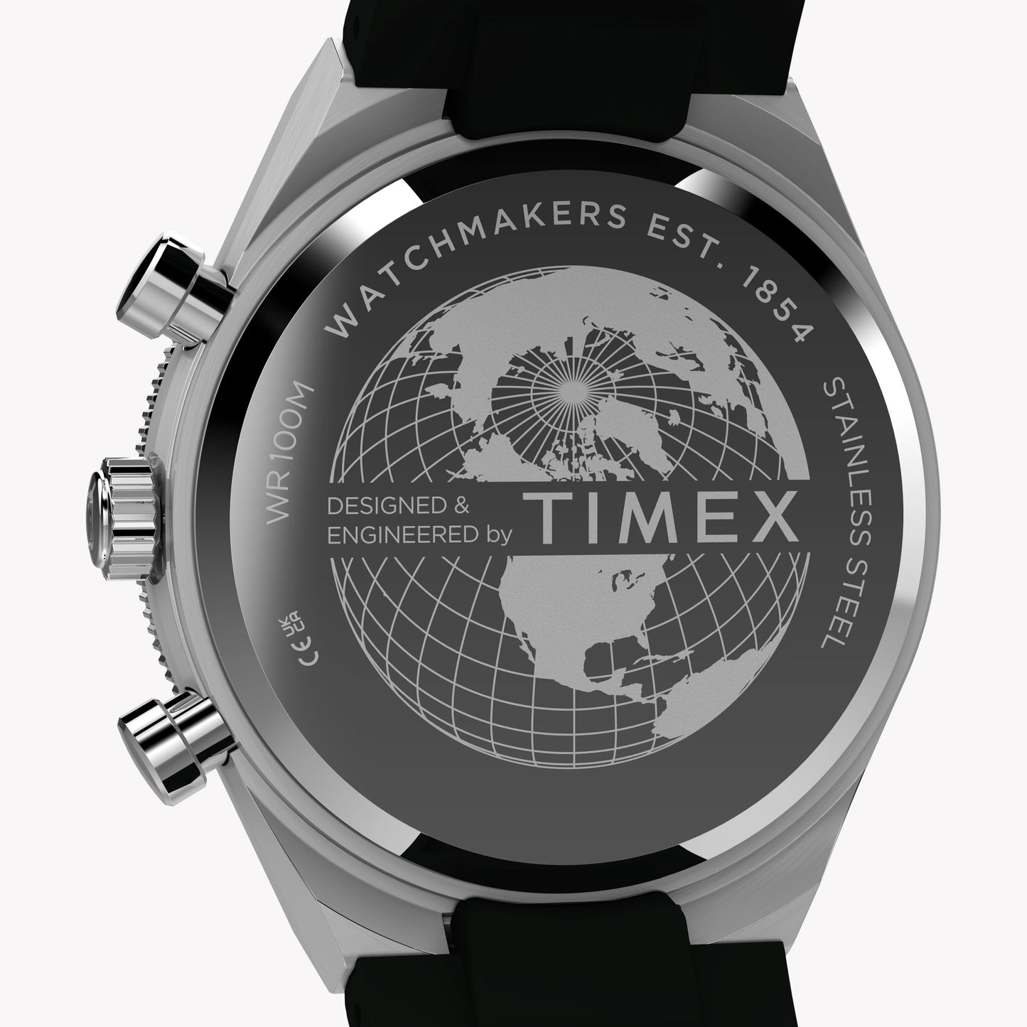 Timex Men's Silver-Tone SS, Black Silicone | TW2Y56100-4