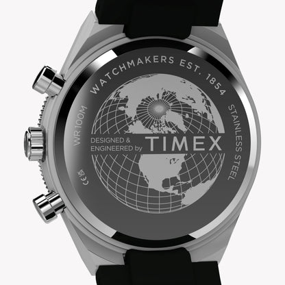 Timex Men's Silver-Tone SS, Black Silicone | TW2Y56100-4