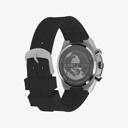 Timex Men's Silver-Tone SS, Black Silicone | TW2Y56100-1