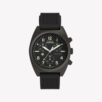 Timex Men's Gunmetal SS, Black Silicone | TW2Y61000-0
