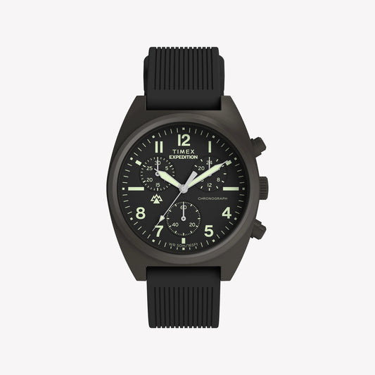 Timex Men's Gunmetal SS, Black Silicone | TW2Y61000-0
