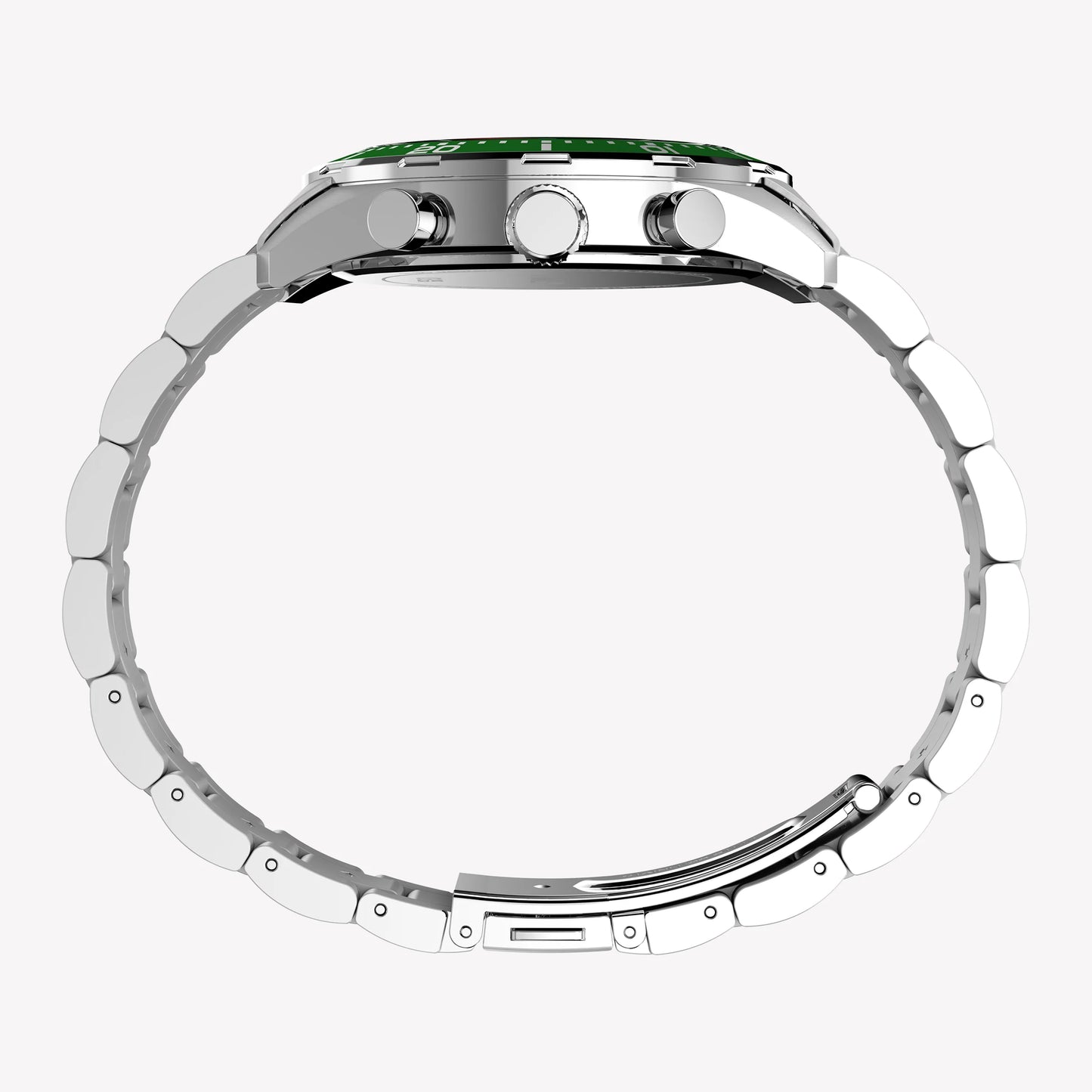 TIMEX Men's Silver-Tone Stainless Steel, Green | TW2Y62100-3