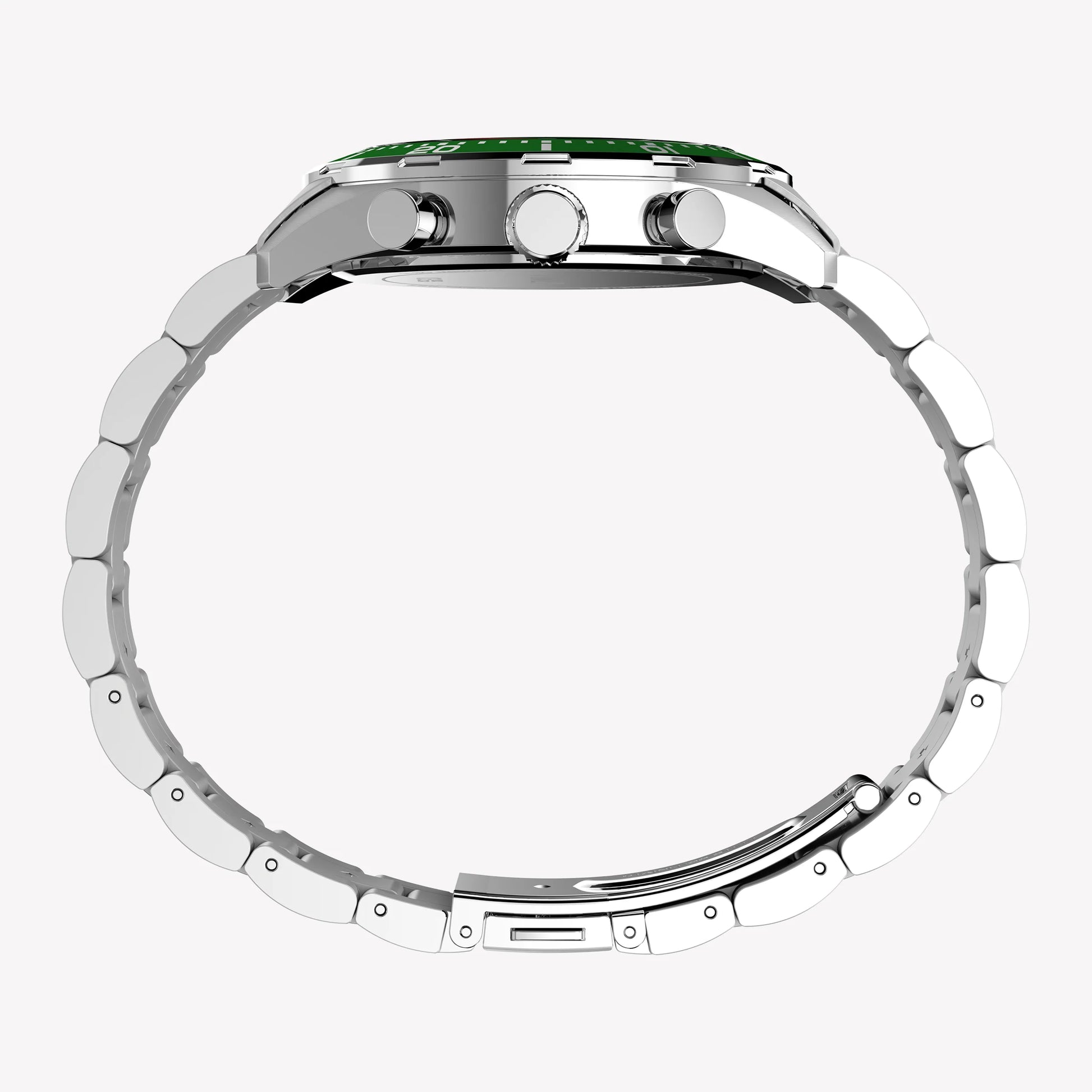 TIMEX Men's Silver-Tone Stainless Steel, Green | TW2Y62100-3