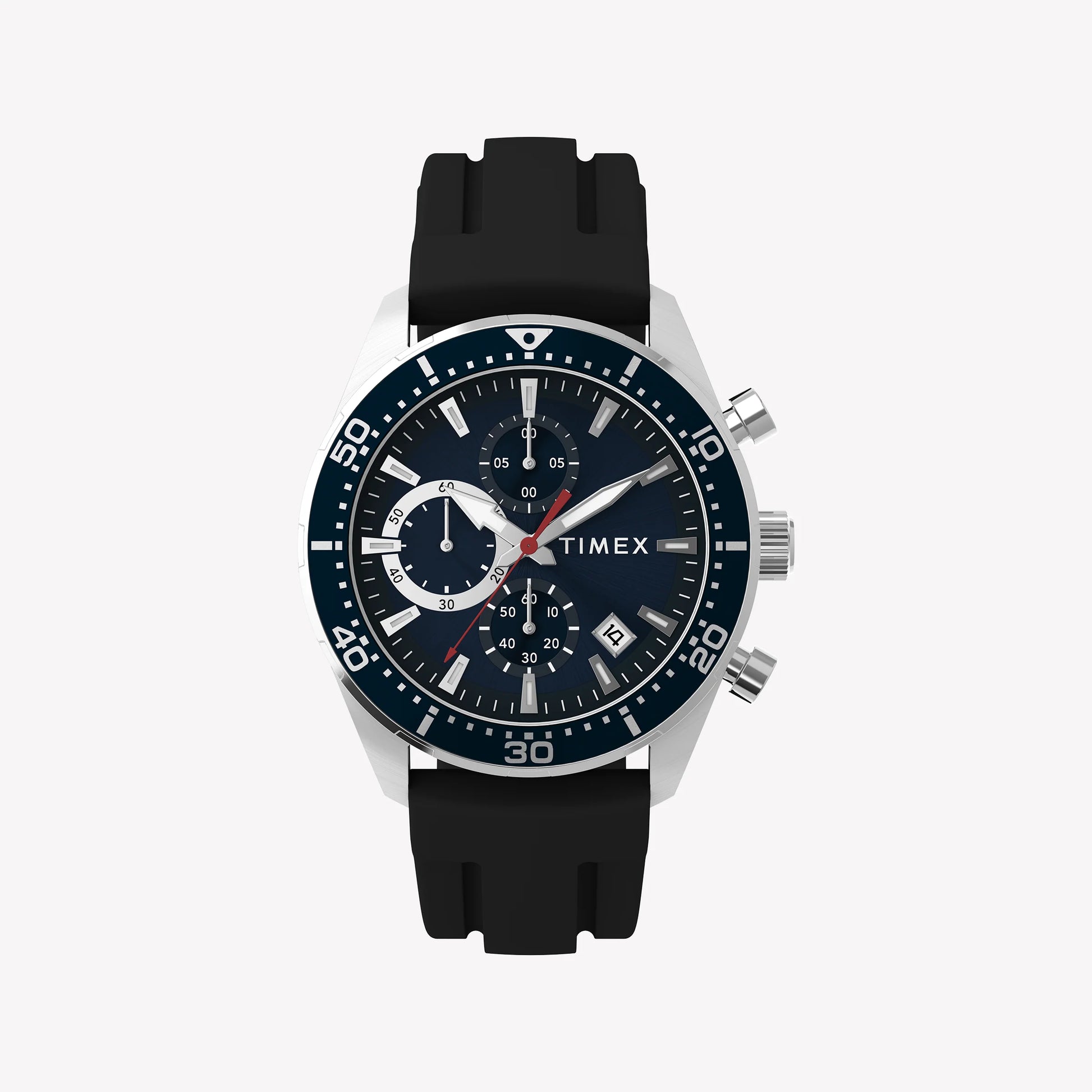 TIMEX Men's Silver-Tone SS, Black Silicone | TW2Y62300-0