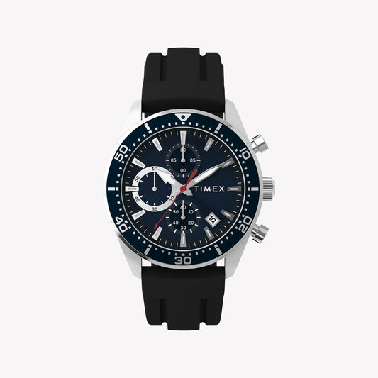 TIMEX Men's Silver-Tone SS, Black Silicone | TW2Y62300-0