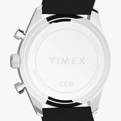 TIMEX Men's Silver-Tone SS, Black Silicone | TW2Y62300-4