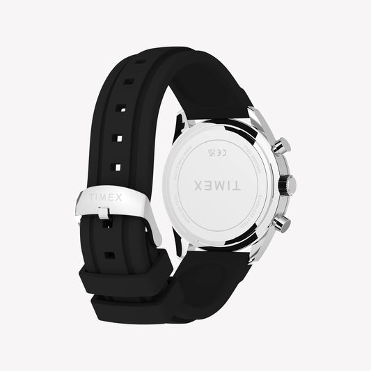 TIMEX Men's Silver-Tone SS, Black Silicone | TW2Y62300-1