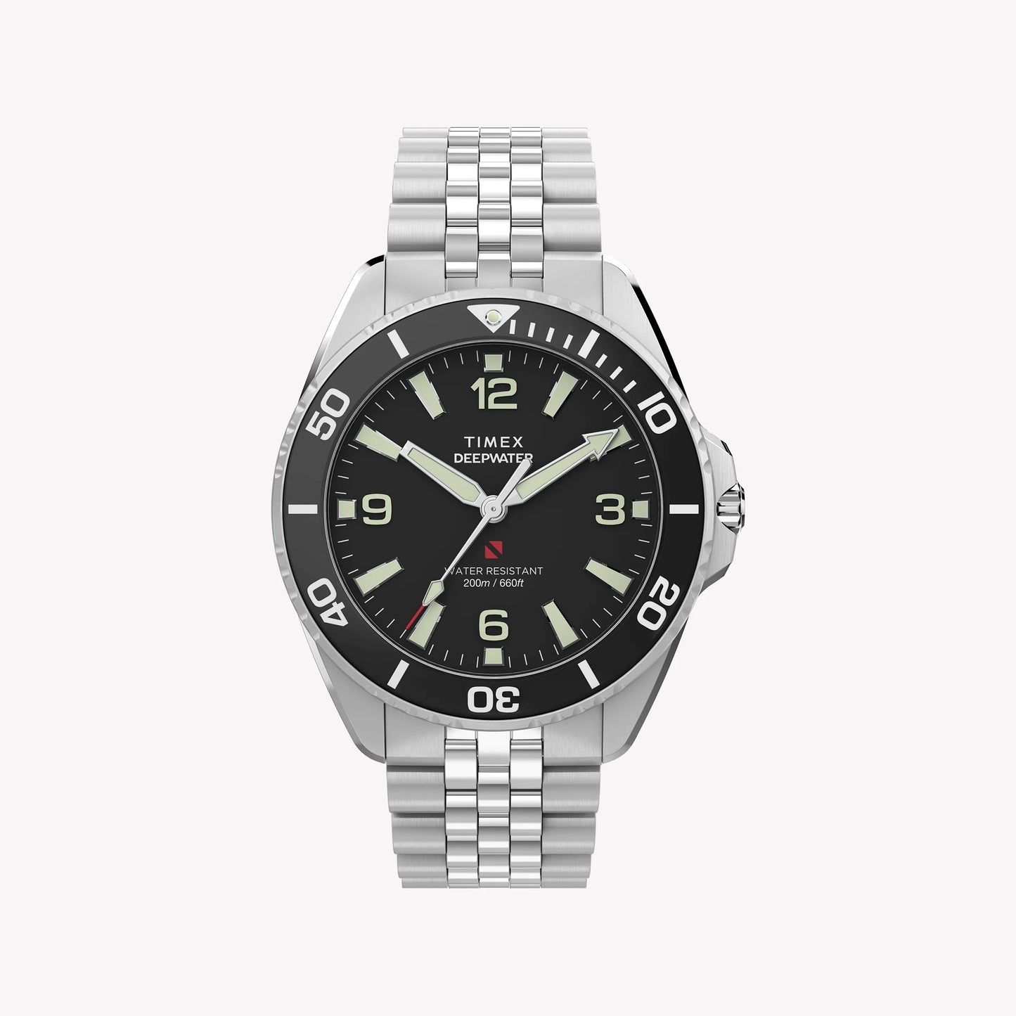 TIMEX Men's SS Silver-Tone, Black Dial | TW2Y64500-0