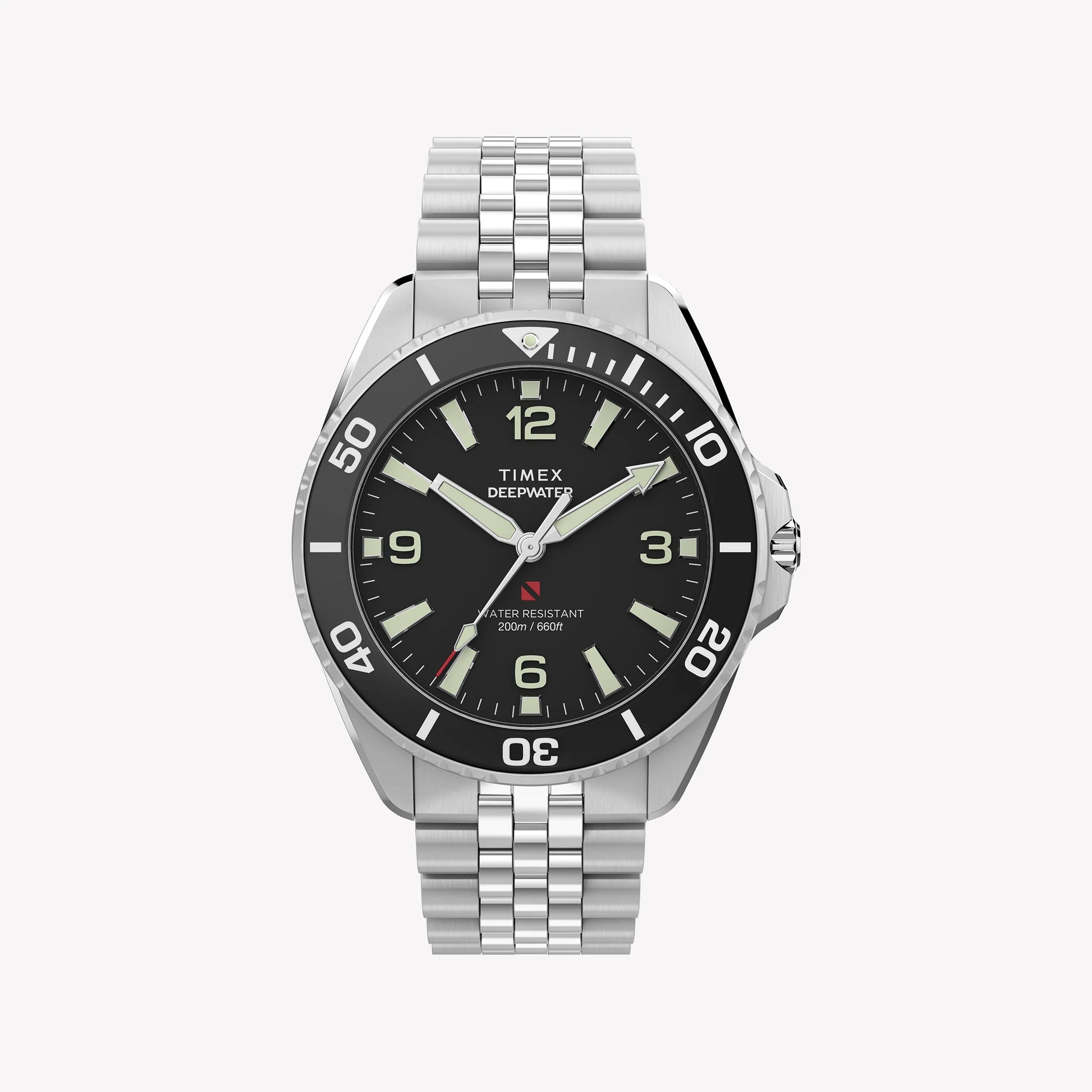 TIMEX Men's SS Silver-Tone, Black Dial | TW2Y64500-0