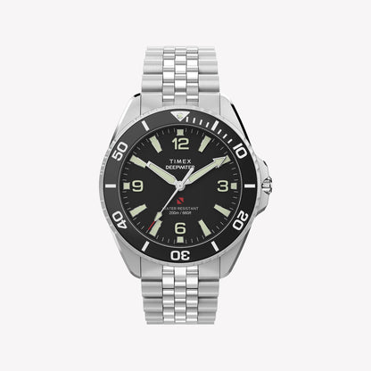 TIMEX Men's SS Silver-Tone, Black Dial | TW2Y64500-0