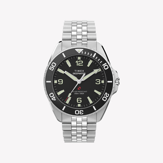 TIMEX Men's SS Silver-Tone, Black Dial | TW2Y64500-0