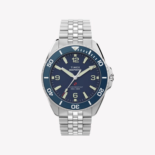 Timex Men's Silver-Tone Steel, Blue Dial | TW2Y64600-0