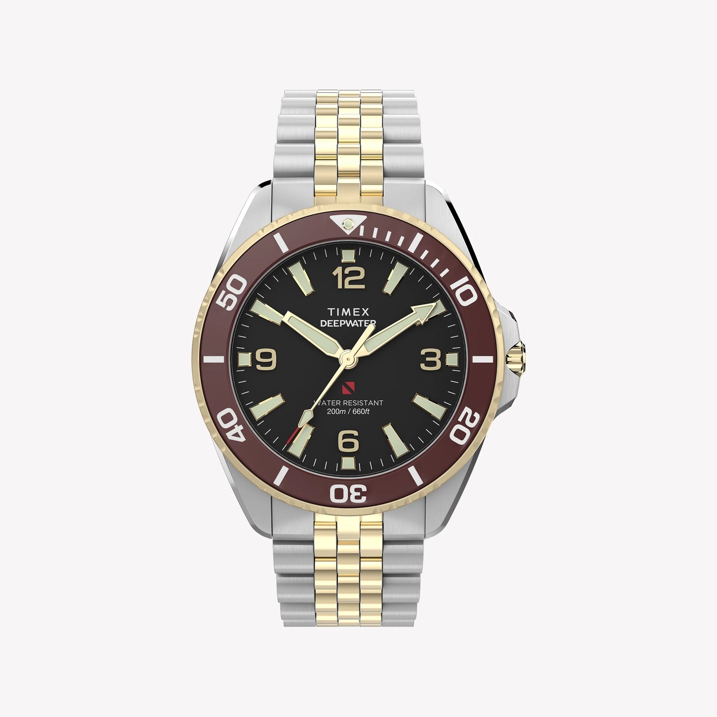 TIMEX Men's Steel Silver-Tone Two-Tone Black Dial | TW2Y64700-0