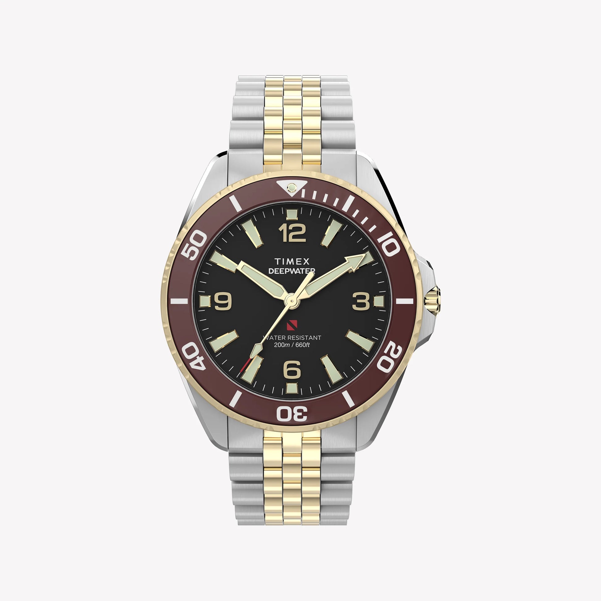 TIMEX Men's Steel Silver-Tone Two-Tone Black Dial | TW2Y64700-0