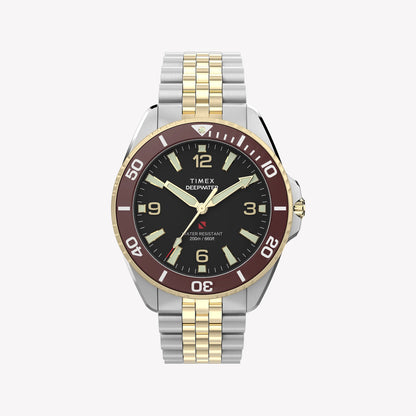 TIMEX Men's Steel Silver-Tone Two-Tone Black Dial | TW2Y64700-0
