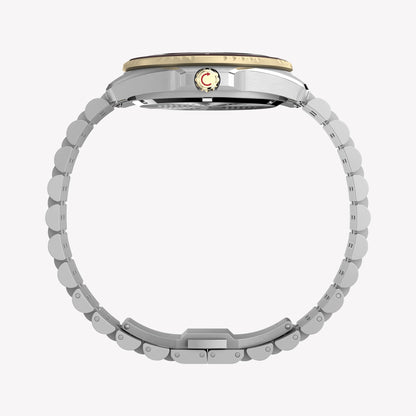 TIMEX Men's Steel Silver-Tone Two-Tone Black Dial | TW2Y64700-3