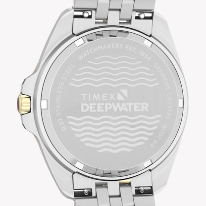 TIMEX Men's Steel Silver-Tone Two-Tone Black Dial | TW2Y64700-4