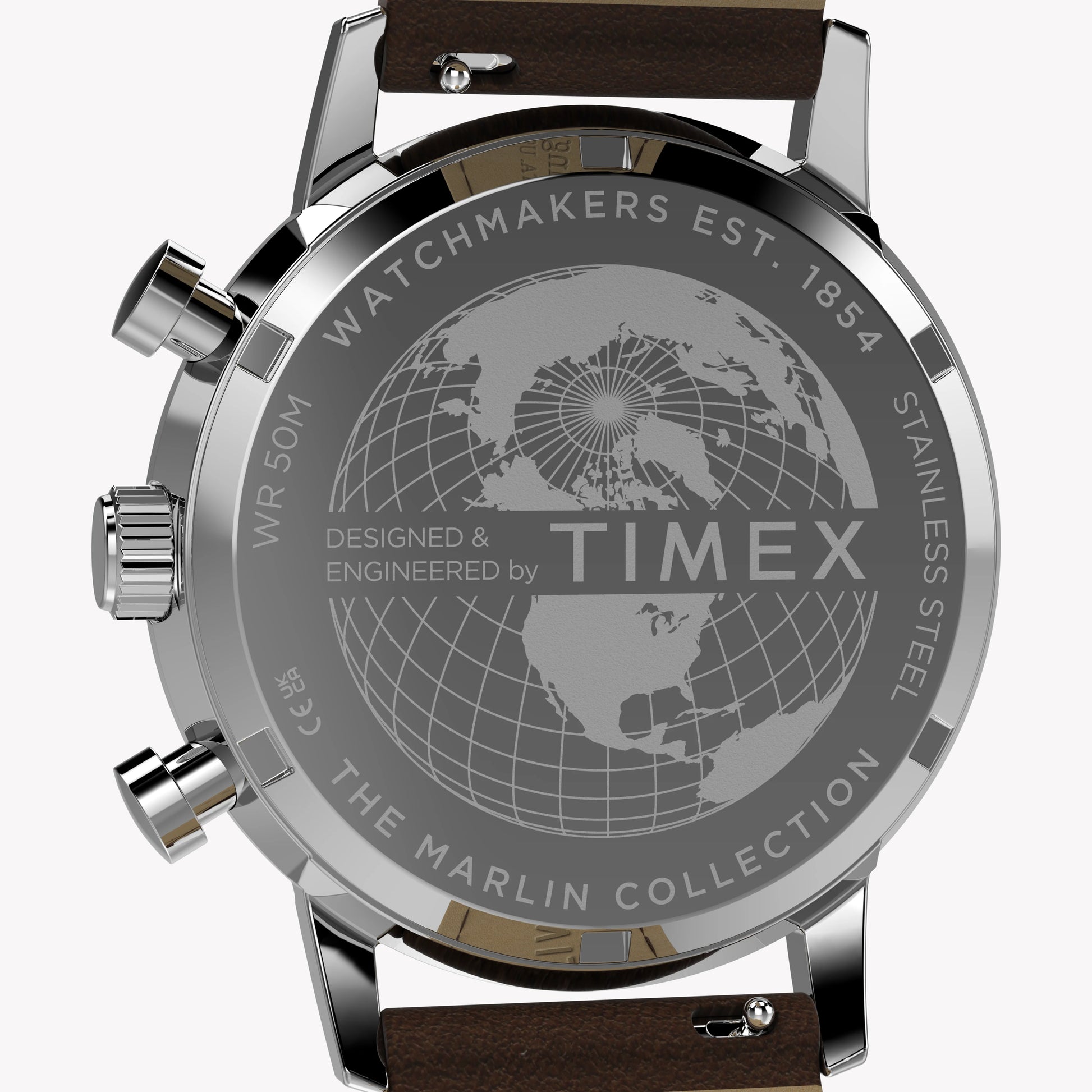 TIMEX Men's Silver-Tone SS, Brown Leather Watch | TW2Y66600-4