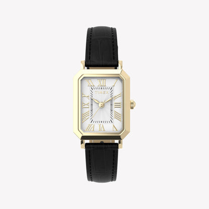 Timex Women's Gold-Tone, Black Leather | TW2Y71900-0