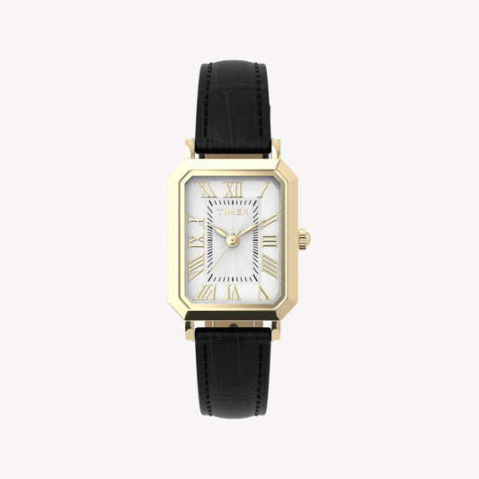 Timex Women's Gold-Tone, Black Leather | TW2Y71900-0